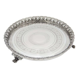 Circular Silver Ticket Holder with Wire Rack and Bows For Sale