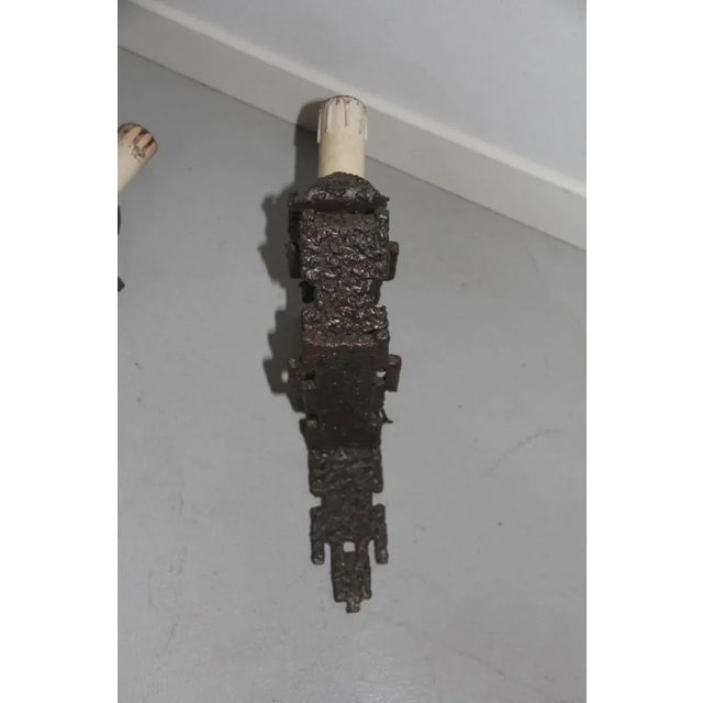 Brutalist Iron Wall Sconces, 1960s, Set of 3 , in Good conditions. Designed 1960 to 1969 Up to 250V (Europe/UK...