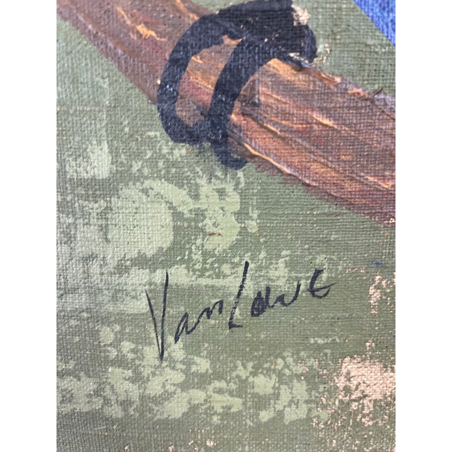 Witco Mid Century Tiki Parrot Painting Van Lowe For Sale - Image 4 of 4