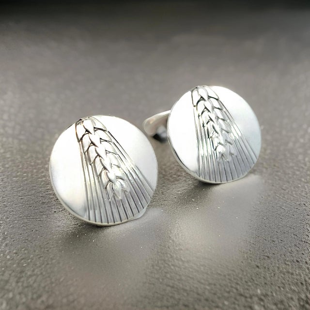 1990s Georg Jensen Estate Cufflinks Sterling Silver, 2 Pieces For Sale - Image 11 of 12
