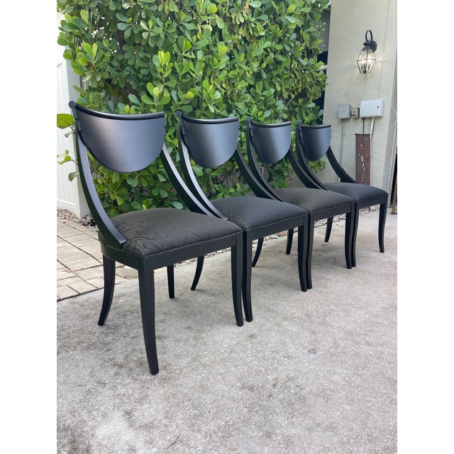 Black Vintage Italian Postmodern Klismos Dining Chairs by Pietro Costantini, Set of 4 For Sale - Image 8 of 18