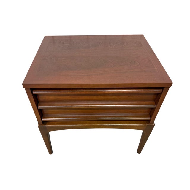 Brown Mid-Century Modern Lane Rhythm Walnut Nightstands - Set of 2 - Refinished! For Sale - Image 8 of 11