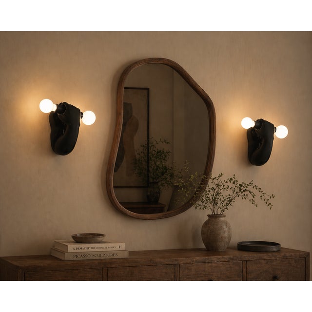 1980s 1980s Sculptural Arm Wall Sconces – Matte Black, in the Manner of J. C. Peiré - a Pair For Sale - Image 5 of 5