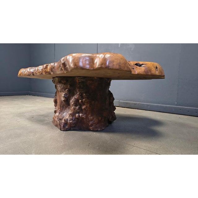 Wood Freeform Coffee Table in Elm, 1970s For Sale - Image 7 of 15