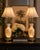 Pair of French vintage Rococo/ Hollywood Regency style glass lamps. Newly rewired. These are in the urn style, featuring...
