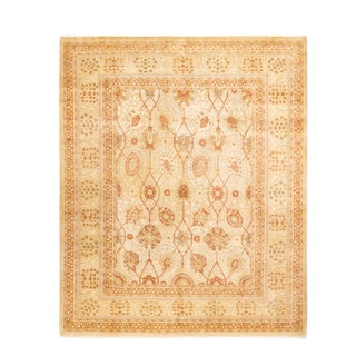 Mogul, One-of-a-Kind Hand-Knotted Area Rug - Ivory, 8' 5" x 10' 1" For Sale