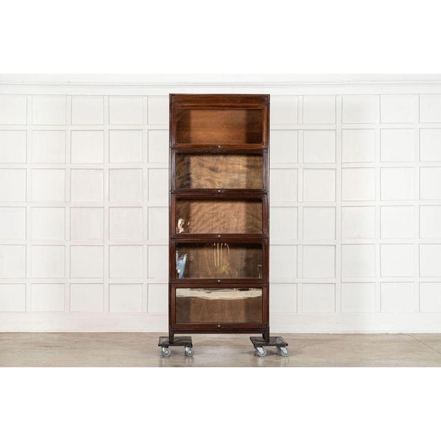 Large Gunn Mahogany Glazed Sectional Bookcase, 1900 For Sale - Image 4 of 18