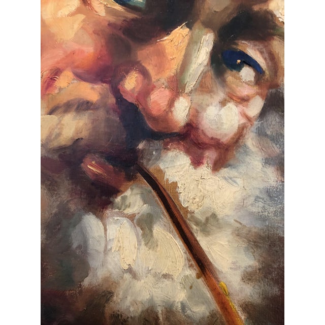Alberto Cecconi, Man with a Pipe, 1950s, Oil on Canvas, Framed For Sale - Image 6 of 13