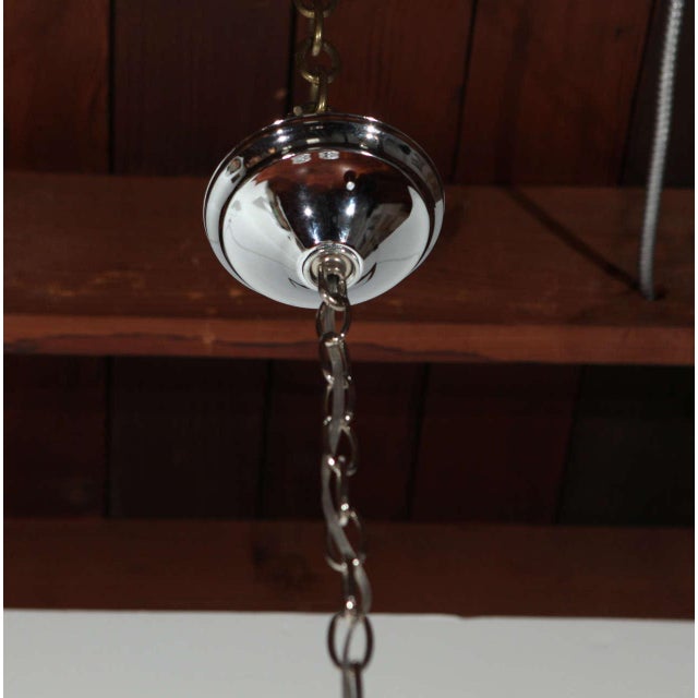 1970's Wood, Chrome & Glass Italian Fixture - 2 For Sale - Image 9 of 10