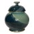 Vintage Abstract Modern Blue Ceramic Lidded Ginger Jar For Sale