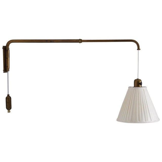 Mid-Century Scandinavian Brass Wall Lamp, 1940s For Sale - Image 9 of 9
