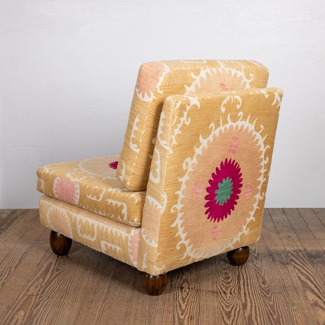 2020s Slipper Chair Upholstered in Suzani For Sale - Image 5 of 7