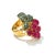Bochic "Orient" Ruby, Emerald & Sapphire Vintage Cluster Ring Set 18K & Silver For Sale - Image 18 of 18