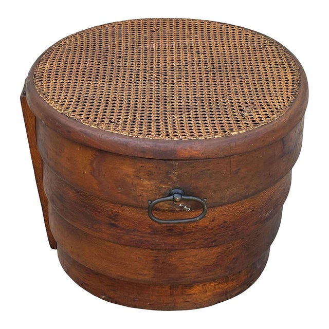 19th Century Rare Late Victorian Bent Oak Keepsake Storage Box With & Cane Lid For Sale In Los Angeles - Image 6 of 8