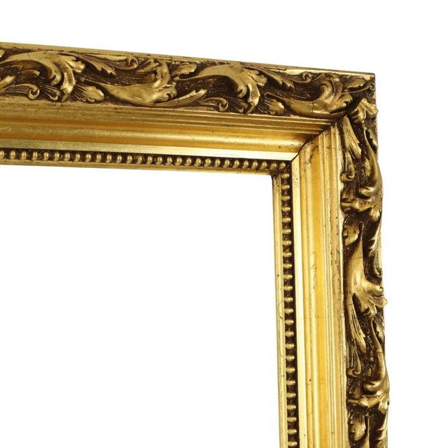 Antique Baroque Style Gold Leaf Gilded Pine Frame For Sale - Image 6 of 18