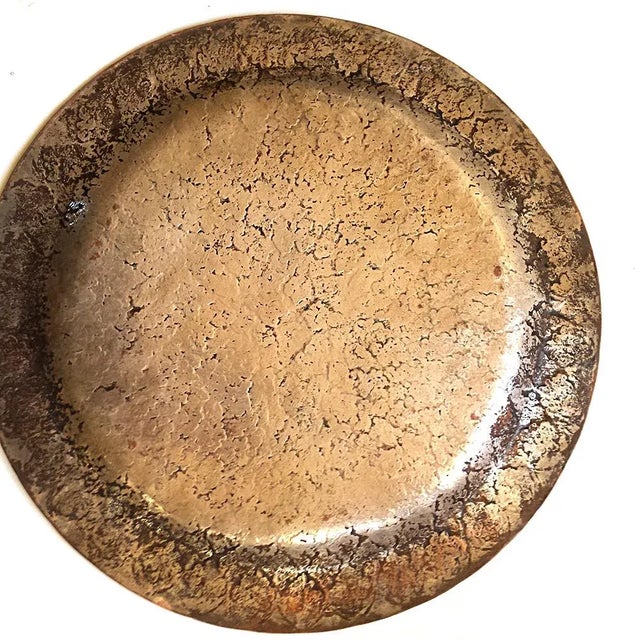 Metal Vintage Hand Crafted Moorish Round Copper Tray For Sale - Image 7 of 8