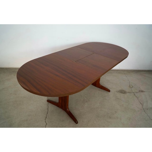 Erik Buch 1960’s Mid-Century Danish Modern Trestle Leg Extendable Oval Dining Table With Leaf For Sale - Image 4 of 12