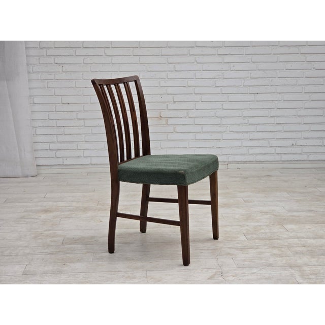 Danish Dining Chairs in Furniture Wool and Oak Wood, 1960s, Set of 6 For Sale - Image 4 of 18
