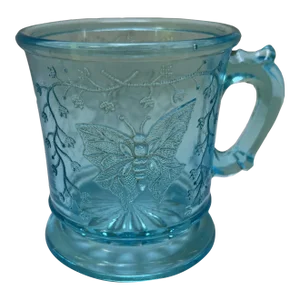 Vintage Turquoise Glass Cup
