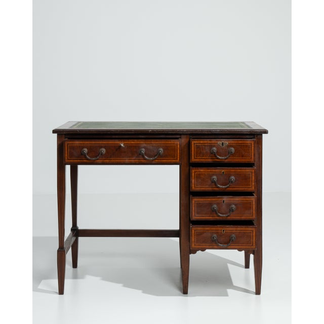 19th Century Edwardian Desk With Leather Top For Sale - Image 5 of 10