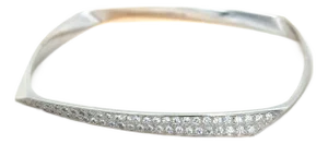 Tiffany & Co., Frank Ghery Torque 18k White Gold and Diamond Bangle Bracelet
