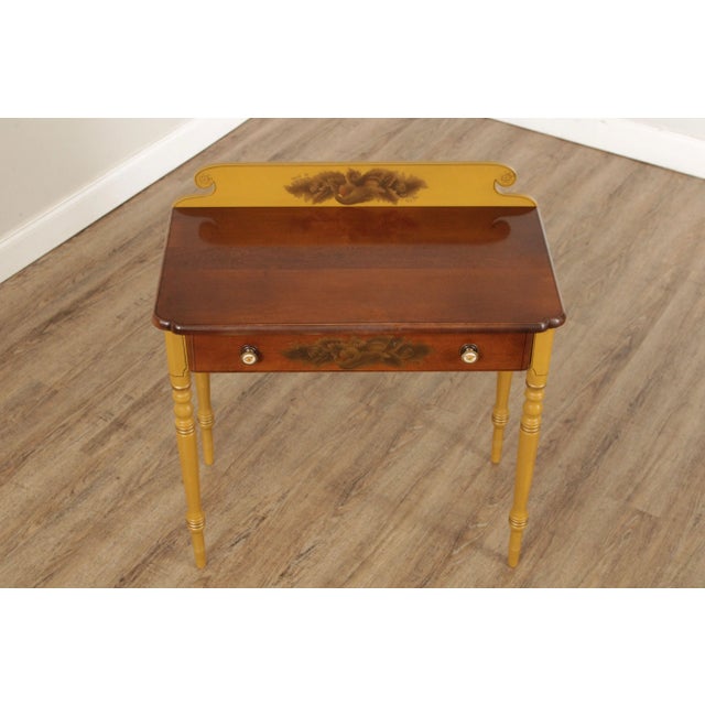 1970s Hitchcock Stencil Decorated Maple Writing Desk and Chair - Set of 2 For Sale - Image 10 of 13