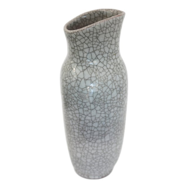 Large Karlsruhe Majolica Crackle Vase by Friedgart Glatzle for Karlsruher Majolika, 1950s For Sale