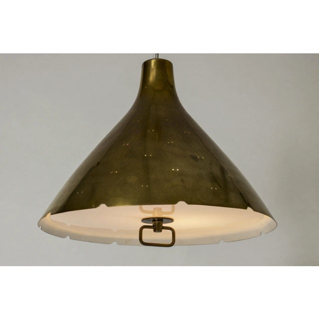 1950s Brass Pendant Lamp by Paavo Tynell For Sale - Image 5 of 8