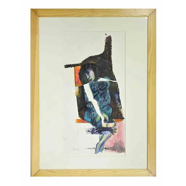 Ink, pastel and watercolor on paper realized by Alberto Inglese in 1996. Hand signed and dated in pencil. Includes a...