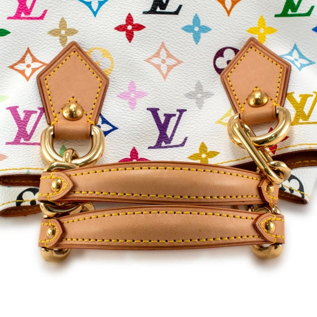 White Late 20th Century Vintage Louis Vuitton Monogram Multicolore Audra M40047 White Handbag For Sale - Image 8 of 15