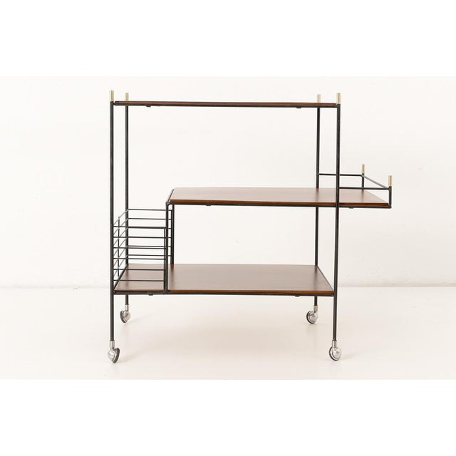 Italian Rosewood Bar Cart, 1960s For Sale - Image 3 of 13