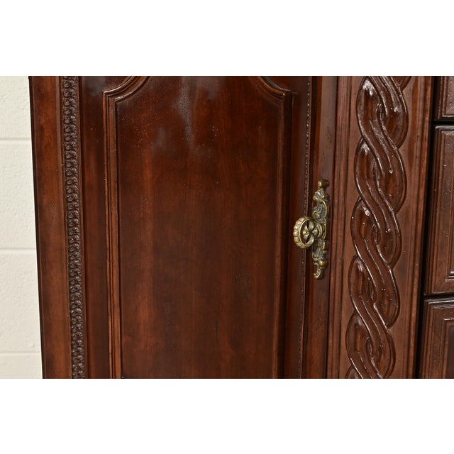 Bernhardt French Regency Louis XVI Carved Mahogany Marble Top Sideboard Credenza For Sale - Image 10 of 15