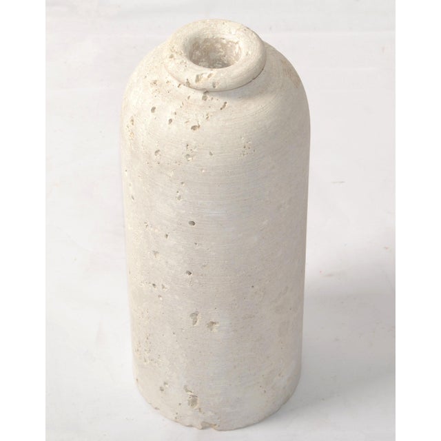 Mediterranean 1970s Fratelli Manelli Style Venetia Travertine Stone Bottle Vessel Vase Raymor Italy For Sale - Image 3 of 12