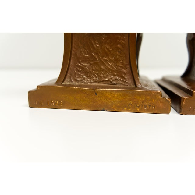 Jennings Bros. Neoclassical Style Jennings Bronze Bookends a Pair For Sale - Image 4 of 7
