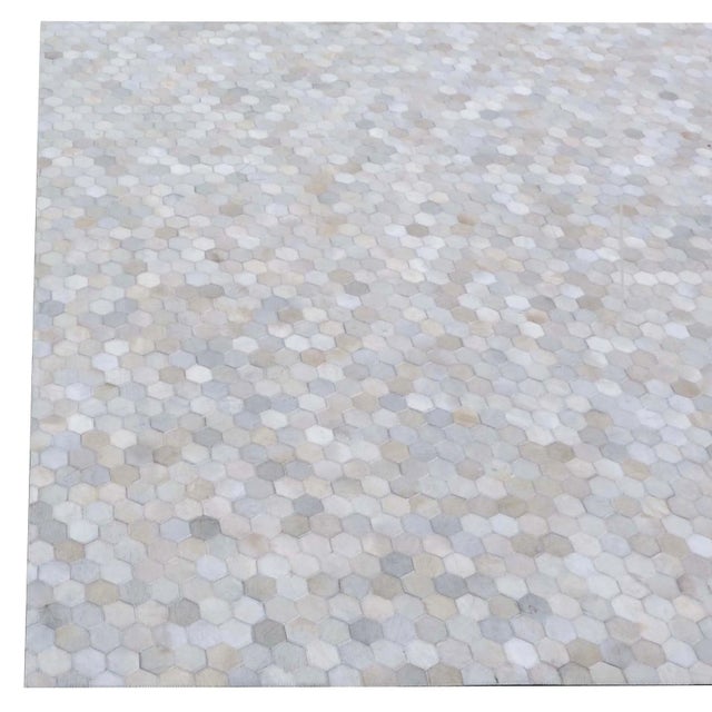 Exquisite Rugs Willoughby Patchwork Leather Ivory - 8'x11' For Sale - Image 4 of 6