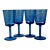 Late 20th Century Villeroy & Boch Conga White Swirl Cobalt Crystal Wine Goblets Set of 4 For Sale