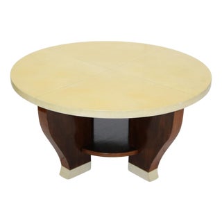 Mid-20th Century Modernist Two Tier Cocktail Table with a Parchment Top For Sale