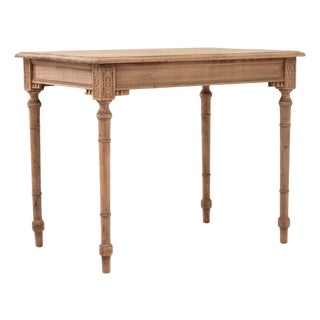 19th Century French Louis XVI Wooden Writing Table with Fluted Legs For Sale