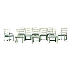 Set of 10 McKinnon & Harris Ladder Back Garden Dining Chairs