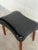 Mid-Century Modern Vintage Danish Modern Teak & Black Leather Footstool Ottoman Mid Century Stool For Sale - Image 3 of 8