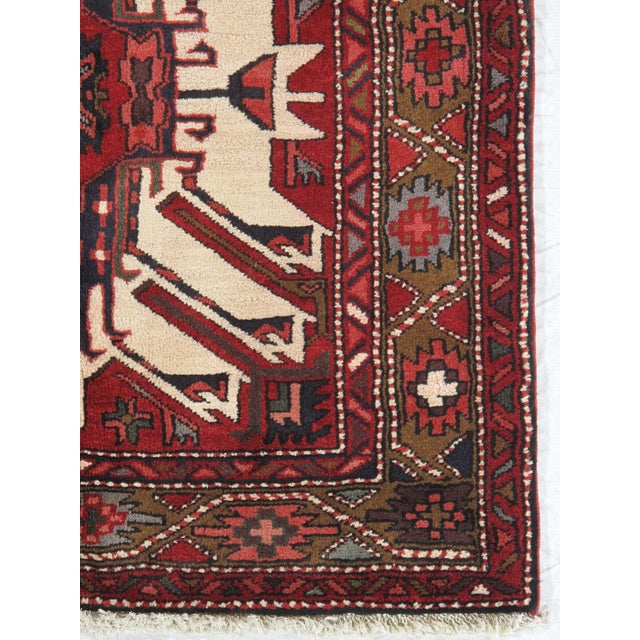 Vintage Hand-Knotted Persian Karadja Heriz Runner 3'7" X 9'8" For Sale - Image 4 of 6