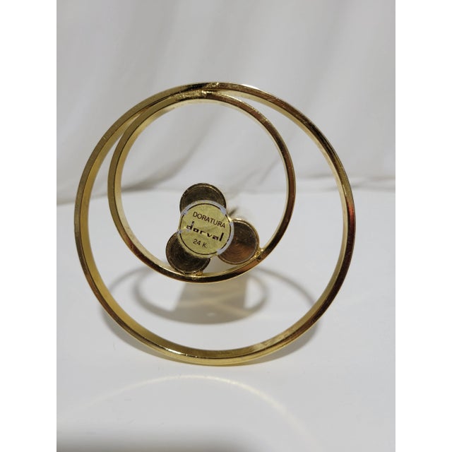 Metal Modernist Dorval Italy 24k Plated Bud Vase For Sale - Image 7 of 9