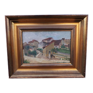 Ramon Casas Spanish Village Scene Oil on Canvas