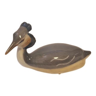 Vintage MCM Royal Copenhagen Grebe Bird Figurine For Sale