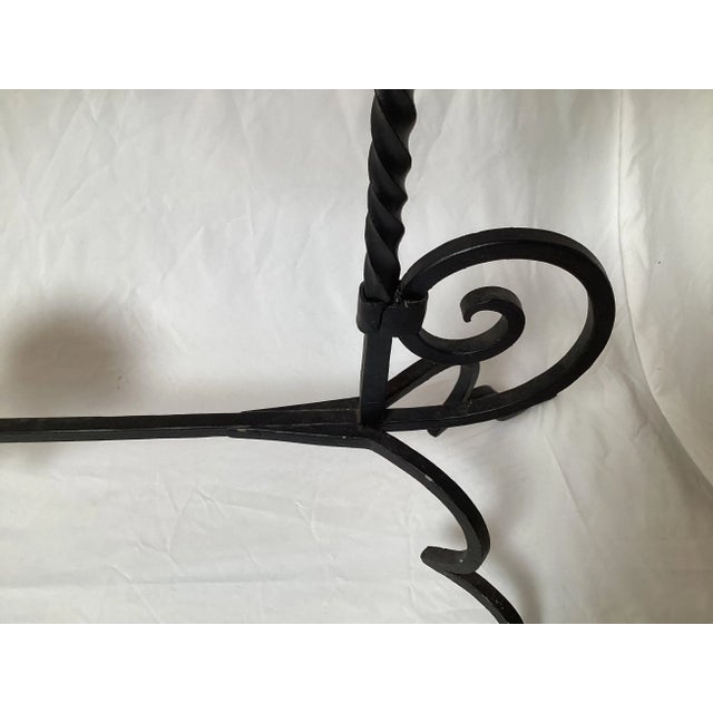 Metal Early 20th Century Large Black Wrought Iron Plant Stand or Candle Holder For Sale - Image 7 of 7