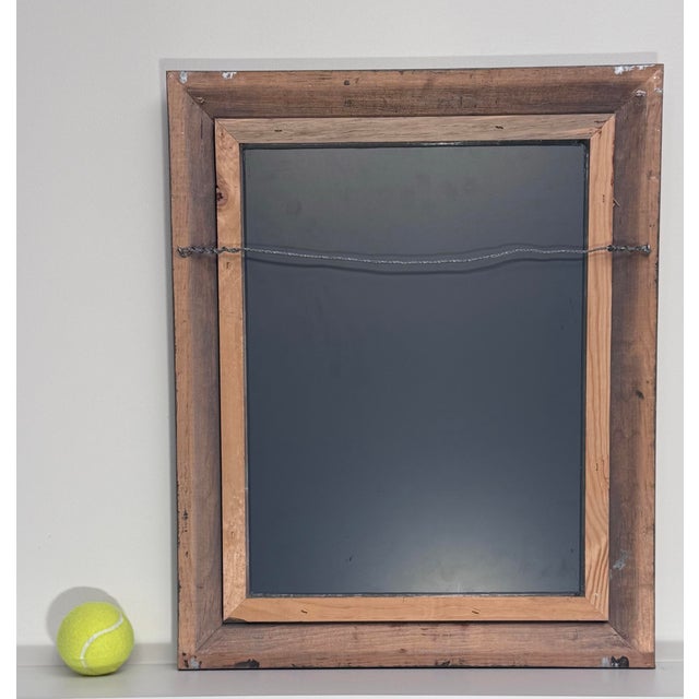 Mid Century Traditional Mint Green & Silver Wood Wall Mirror For Sale - Image 12 of 12