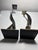 1990s Commanding Tall Pair of Twisted Horn Candlesticks With Metal Bases and Holders For Sale - Image 5 of 12