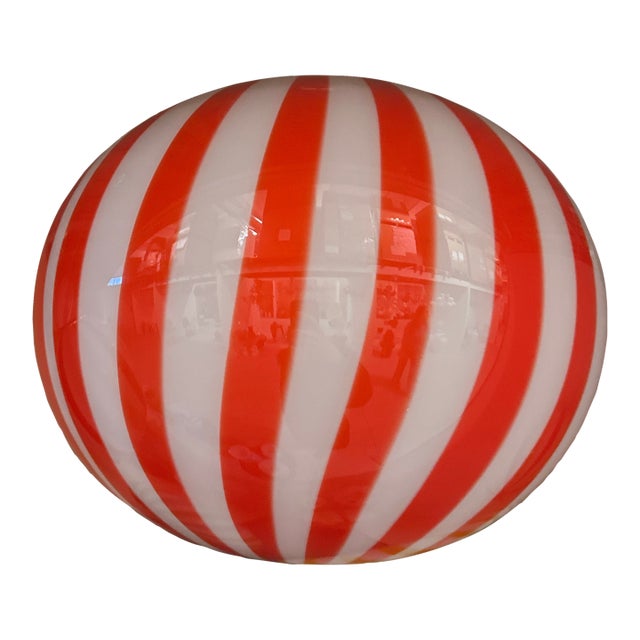 Italian Murano Style Glass Swirling Multicolors Pendant Sphere For Sale