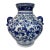Vintage Blue and White Ceramic Vase With Handles For Sale