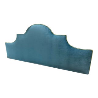 Schumacher Fabric Upholstered King Headboard For Sale
